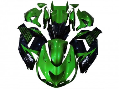 2006-2011 Kawasaki ZX14R Motorcycle Fairing - Green Glossy Black White Ninja UK Manufacturers