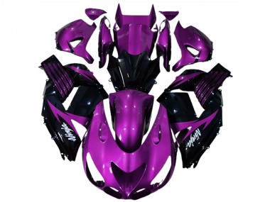 2006-2011 Kawasaki ZX14R Motorcycle Fairings - Purple Glossy Black White Ninja UK Manufacturers