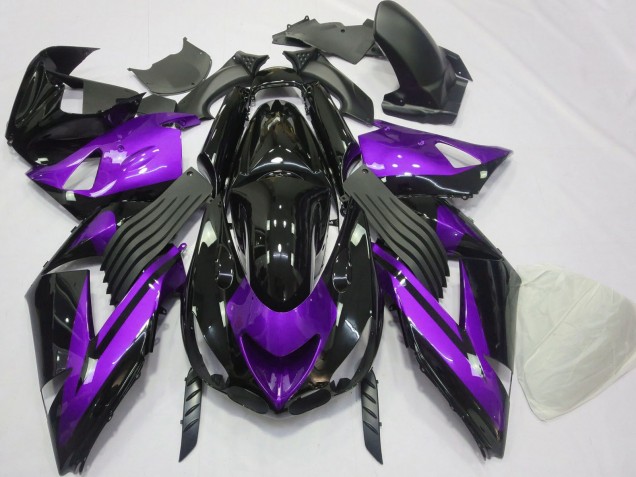 2006-2011 Kawasaki ZX14R Motorcycle Fairings - Purple Glossy Black UK Manufacturers