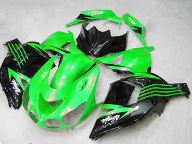 2012-2024 Kawasaki ZX14R ZZR1400 Motorcycle Fairings - Green Glossy Black White Ninja UK Manufacturers