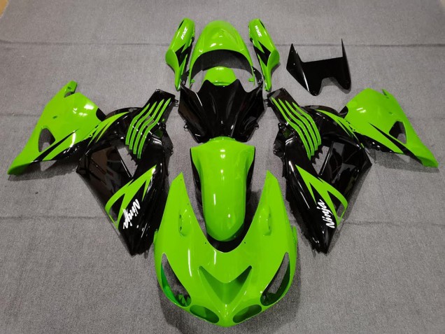 2006-2011 Kawasaki ZX14R Motorcycle Fairings - Green Glossy Black White Ninja UK Manufacturers