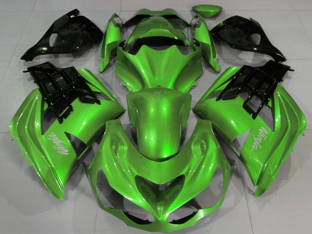2012-2024 Kawasaki ZX14R ZZR1400 Motorcycle Fairings - Liquid Green Black UK Manufacturers