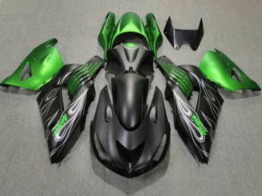 2006-2011 Kawasaki ZX14R Motorcycle Fairings - Green Matte Black UK Manufacturers