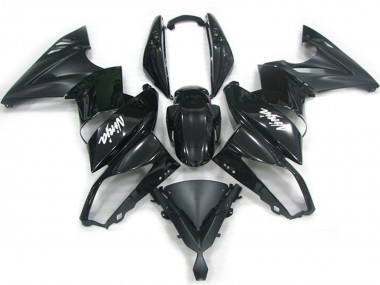 2009-2011 Kawasaki Ninja 650R Motorcycle Fairings - Glossy Black Matte Black White Decal UK Manufacturers
