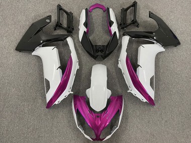 2009-2011 Kawasaki Ninja 650R Motorcycle Fairings - White Magenta Matte Black UK Manufacturers