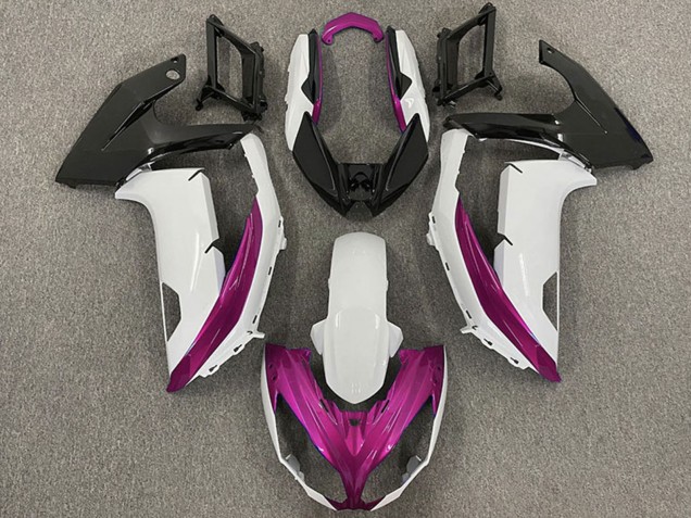2009-2011 Kawasaki Ninja 650R Motorcycle Fairings - White Magenta Matte Black UK Manufacturers