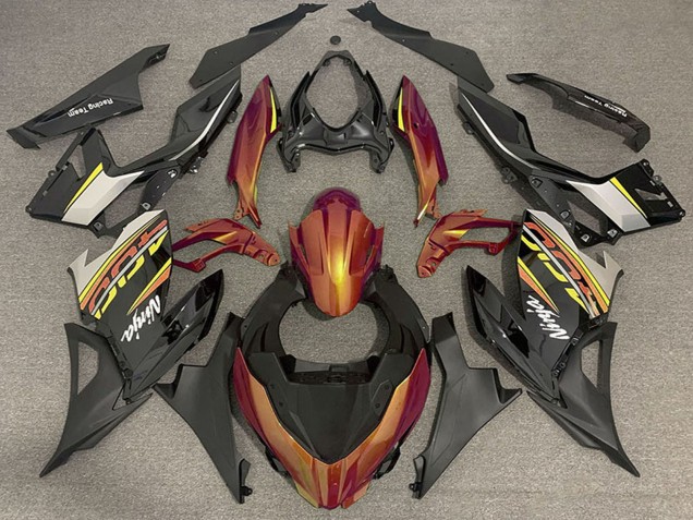 2018-2024 Kawasaki Ninja 400 Motorcycle Fairings - Orange Glossy Black Matte Black OEM Style UK Manufacturers