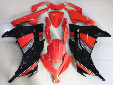 2013-2024 Kawasaki Ninja 300 Motorcycle Fairing - Red Black UK Manufacturers
