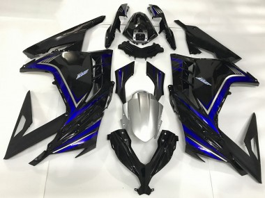 2013-2024 Kawasaki Ninja 300 Motorcycle Fairings - Glossy Black Blue UK Manufacturers