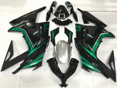 2013-2024 Kawasaki Ninja 300 Motorcycle Fairings - Glossy Black Emerald Green UK Manufacturers