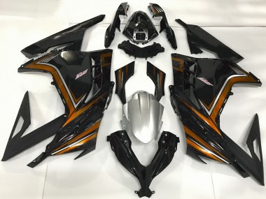 2013-2024 Kawasaki Ninja 300 Motorcycle Fairings - Glossy Black Orange UK Manufacturers
