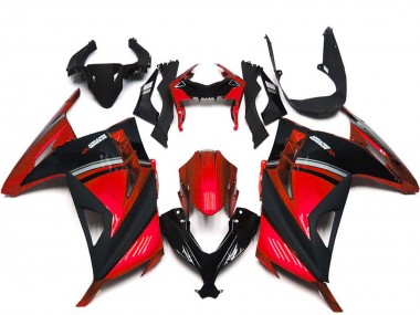 2013-2024 Kawasaki Ninja 300 Motorcycle Fairings - Red Black UK Manufacturers