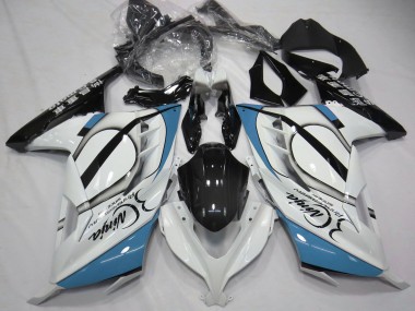 2013-2024 Kawasaki Ninja 300 Motorcycle Fairings - Glossy White Light Blue Black UK Manufacturers