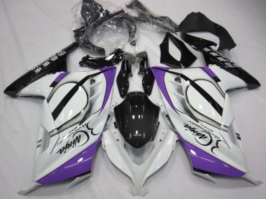 2013-2024 Kawasaki Ninja 300 Motorcycle Fairings - Glossy White Purple Black UK Manufacturers