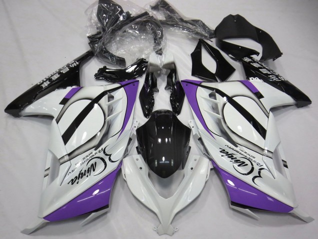2013-2024 Kawasaki Ninja 300 Motorcycle Fairings - Glossy White Purple Black UK Manufacturers