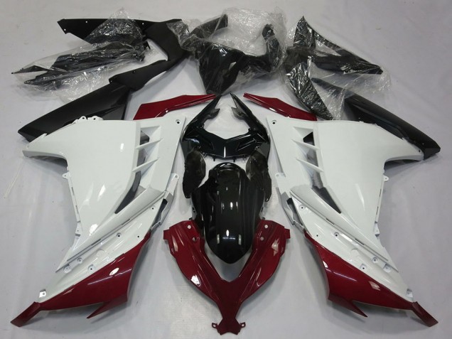 2013-2024 Kawasaki Ninja 300 Motorcycle Fairings - White Maroon Red Black UK Manufacturers