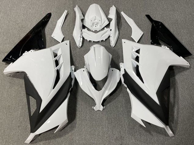 2013-2024 Kawasaki Ninja 300 Motorcycle Fairings - White Black UK Manufacturers