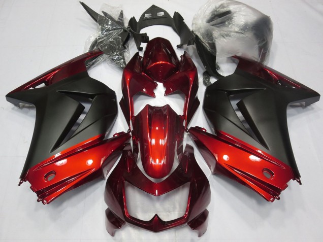 2008-2012 Kawasaki Ninja 250 Motorcycle Fairings - Red Matte Black UK Manufacturers