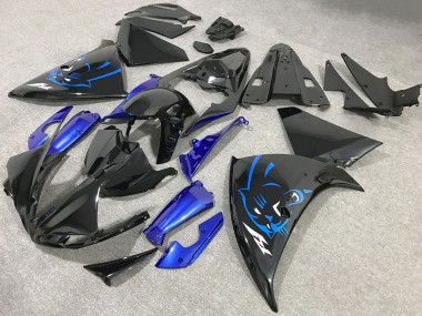 2009-2011 Yamaha R1 Motorcycle Fairings - Glossy Black Blue Panther UK Manufacturers