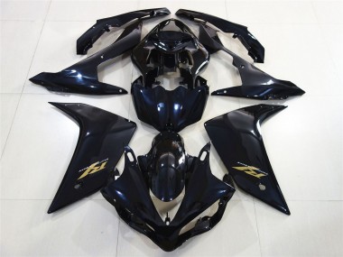 2007-2008 Yamaha R1 Motorcycle Fairings - Glossy Black Dark Blue Gold Decal UK Manufacturers