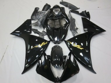 2009-2011 Yamaha R1 Motorcycle Fairings - Glossy Black Gold Decal UK Manufacturers