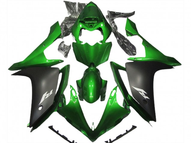 2007-2008 Yamaha R1 Motorcycle Fairing - Green Matte Black UK Manufacturers