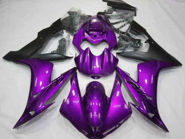 2004-2006 Yamaha R1 Motorcycle Fairings - Purple Matte Black UK Manufacturers