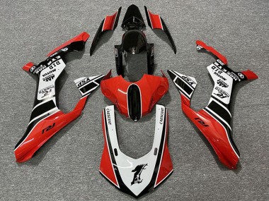 2015-2019 Yamaha R1 Motorcycle Fairings - White Red Glossy Black Motul YSP UK Manufacturers