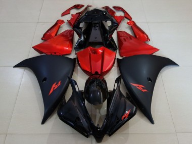 2012-2014 Yamaha R1 Motorcycle Fairing - Glossy Black Matte Black Red UK Manufacturers
