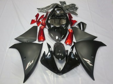 2012-2014 Yamaha R1 Motorcycle Fairings - Glossy Black Matte Black Red UK Manufacturers
