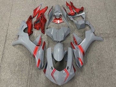 2015-2019 Yamaha R1 Motorcycle Fairings - Nardo Grey Red UK Manufacturers