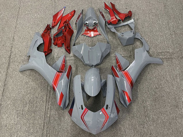 2015-2019 Yamaha R1 Motorcycle Fairings - Nardo Grey Red UK Manufacturers