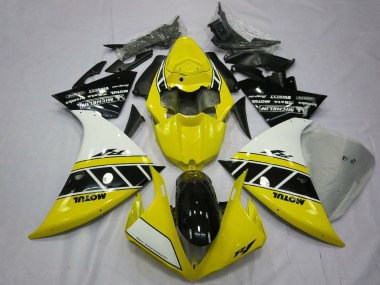 2012-2014 Yamaha R1 Motorcycle Fairings - White Yellow Glossy Black UK Manufacturers