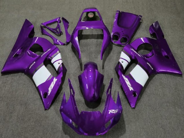 1998-2002 Yamaha R6 Motorcycle Fairings - Dark Purple White UK Manufacturers