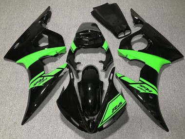 2003-2004 Yamaha R6 Motorcycle Fairings - Glossy Black Green UK Manufacturers