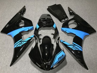 2003-2004 Yamaha R6 Motorcycle Fairings - Glossy Black Light Blue UK Manufacturers