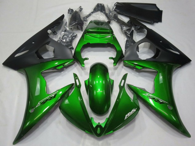 2005 Yamaha R6 Motorcycle Fairings - Dark Green Matte Black UK Manufacturers