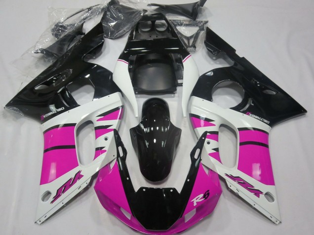 1998-2002 Yamaha R6 Motorcycle Fairings - White Pink Glossy Black UK Manufacturers