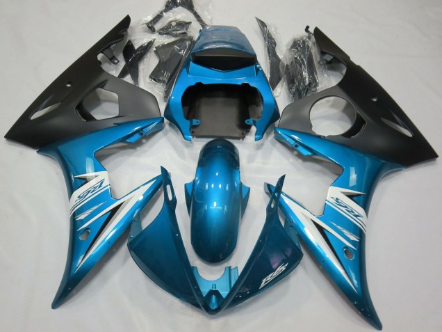 2003-2004 Yamaha R6 Motorcycle Fairings - Blue White Matte Black UK Manufacturers