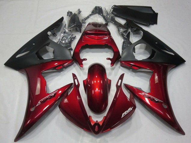 2005 Yamaha R6 Motorcycle Fairings - Dark Red Matte Black UK Manufacturers