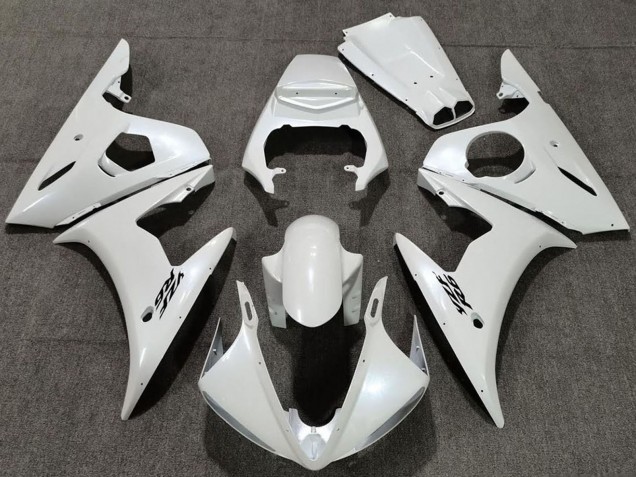 2005 Yamaha R6 Motorcycle Fairings - Pearl White UK Manufacturers