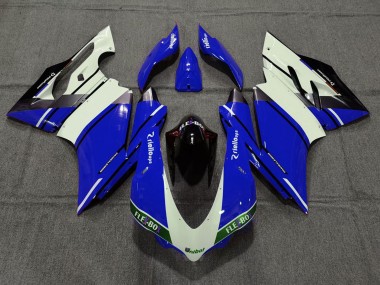 2015-2020 Ducati 959 1299 Motorcycle Fairings - Blue White Glossy Black Unibat Flex-Box OEM Style UK Manufacturers
