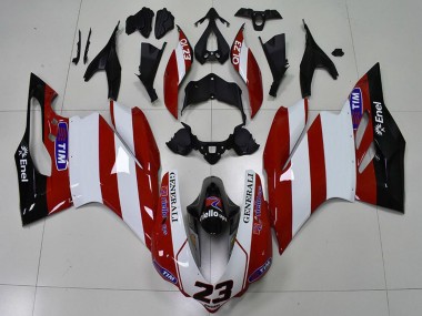 2015-2020 Ducati 959 1299 Motorcycle Fairings - White Red Glossy Black Generali Tim 23 UK Manufacturers