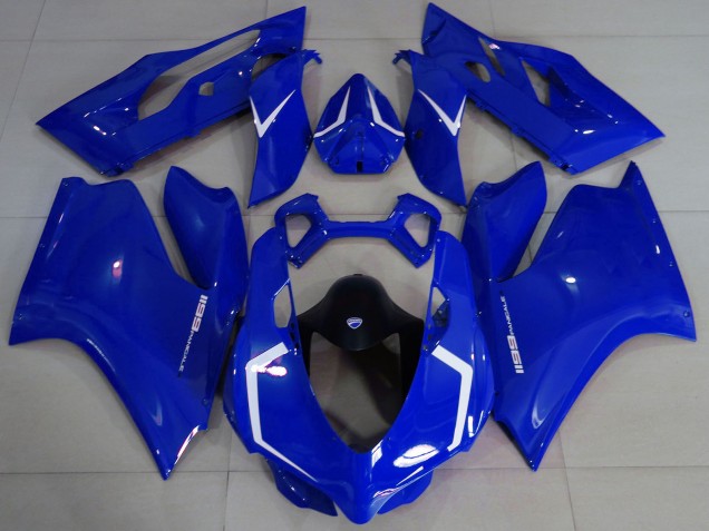 2011-2014 Ducati 1199 Motorcycle Fairings - Glossy Blue White UK Manufacturers