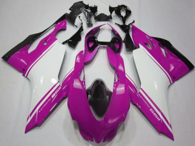 2011-2014 Ducati 1199 Motorcycle Fairings - Pink White Black UK Manufacturers
