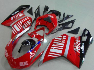 2007-2014 Ducati 848 1098 1198 Motorcycle Fairings - Silver Red Glossy Black Alice Sandisk UK Manufacturers