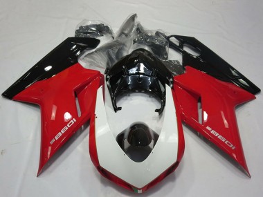 2007-2014 Ducati 1098 Motorcycle Fairings - Red White Glossy Black UK Manufacturers