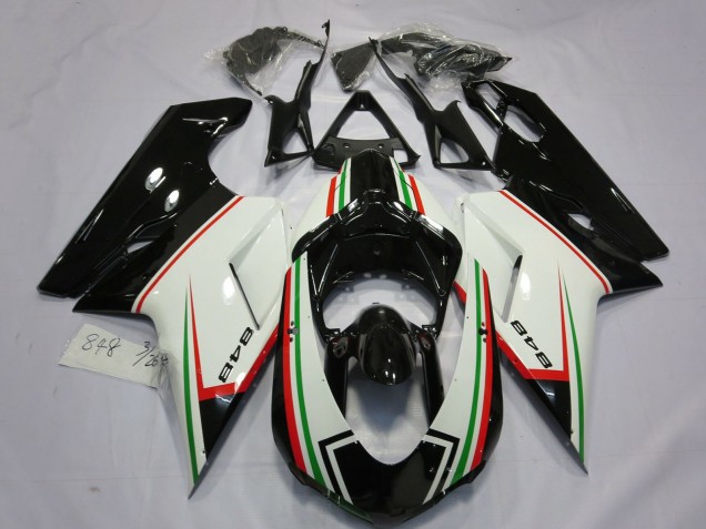 2007-2014 Ducati 848 Motorcycle Fairings - White Red Green Glossy Black UK Manufacturers