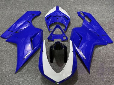 2007-2014 Ducati 1198 Motorcycle Fairings - Glossy Blue White UK Manufacturers