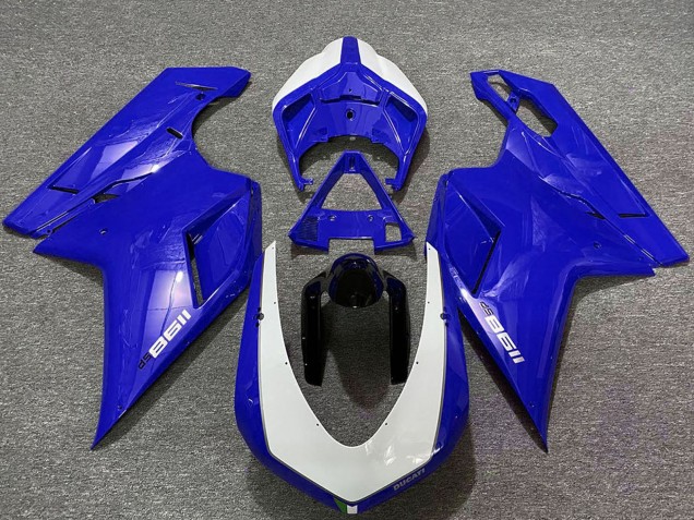2007-2014 Ducati 1198 Motorcycle Fairings - Glossy Blue White UK Manufacturers
